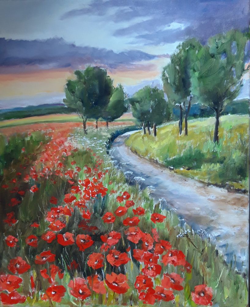 Olejomalba Cestička k domovu - originální obraz Jany Rohlové