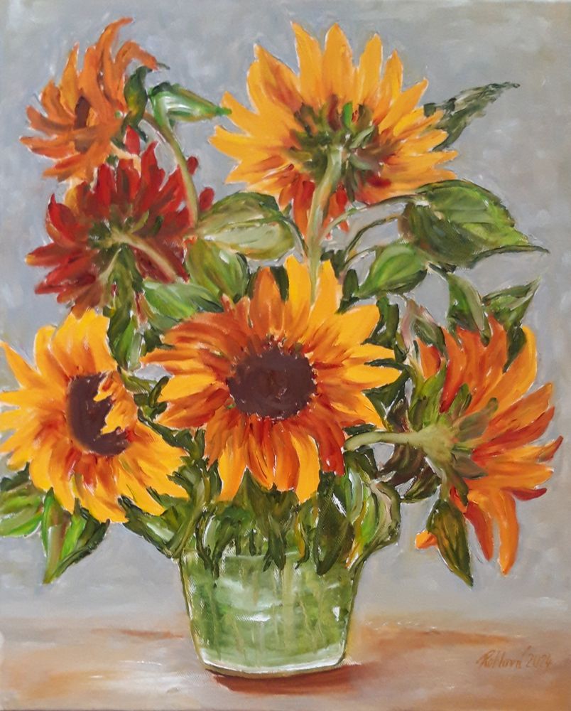 Olejomalba Slunečnice – originální obraz Jany Rohlové